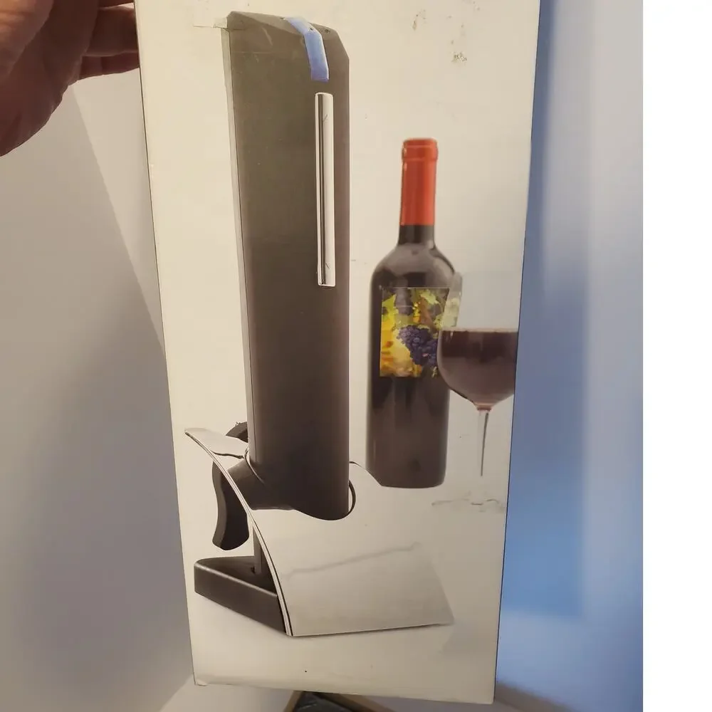 Brookstone Automatic Wine Opener Rechargeable, Foil Cutter and Stand NIB